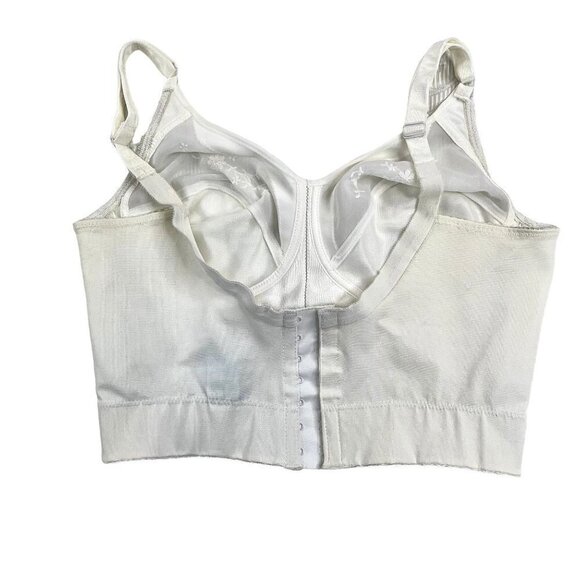 Vintage JC Penney SIZE 36C Union-Made Cream Longline Floral Wireless Bra USA - Picture 2 of 6